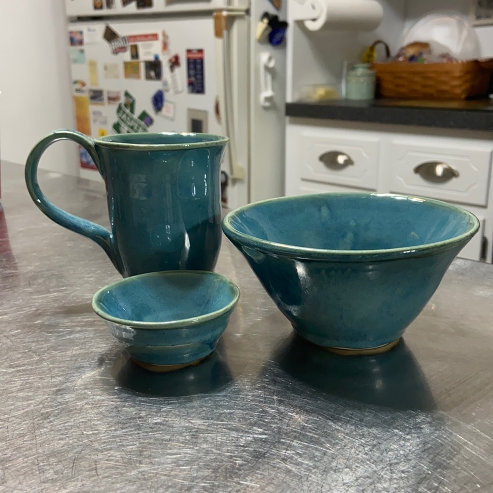 Hand Thrown 3 piece Set / Handcrafted Pottery